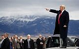 President Donald Trump arrives for a campaign rally at Bozeman Yellowstone International Airport on November 3, 2018, in Belgrade, Montana. (AP Photo/Evan Vucci)