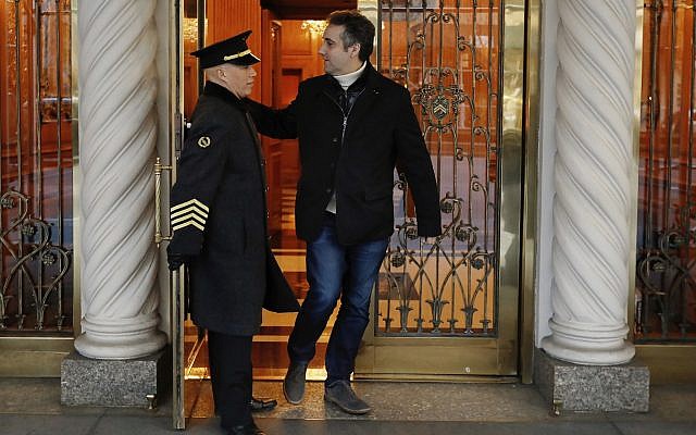 Michael Cohen, former lawyer to US President Donald Trump, leaves his apartment building on New York's Park Avenue, Friday, December 7, 2018. (AP/Richard Drew) Michael Cohen, former lawyer to US President Donald Trump, leaves his apartment building on New York's Park Avenue, Friday, December 7, 2018. (AP/Richard Drew)