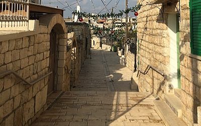 The old stone pathways of Al-Zaqaq street. (Federico Maccioni/ Times of Israel)