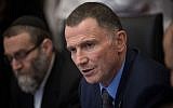 Knesset Speaker Yuli Edelstein attends a committee meeting at the Knesset, July 2, 2018. (Hadas Parush/Flash90)