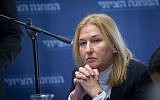 Opposition leader Tzipi Livni attends a faction meeting in the Knesset on November 19, 2018. (Miriam Alster/FLASH90)