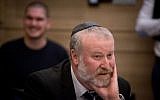 Attorney General Avichai Mandelblit attends a Knesset State Control Committee meeting on December 3, 2018. (Miriam Alster/Flash90)
