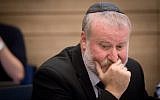 Attorney General Avichai Mandelblit attends a State Control committee meeting in the Knesset on December 3, 2018. (Miriam Alster/Flash90)
