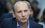 Education Minister Naftali Bennett attends a ceremony in the northern city of Safed, on December 11, 2018. (David Cohen/Flash90)