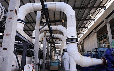 The Sorek Desalination Plant, November 22, 2018. (Isaac Harari/Flash90)