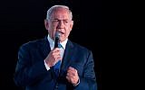 Prime Minister Benjamin Netanyahu speaks at a conference organized by the Globes financial daily in Jerusalem on December 19, 2018. (Yonatan Sindel/Flash90)