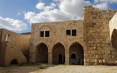 The interior courtyard of the Migdal Tzedek fortress, near Rosh Haayin, on December 11, 2018. (Melanie Lidman/Times of Israel)