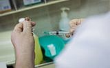 Illustrative photo of a vaccine for infants at an Israeli hospital. (Chen Leopold/Flash90)