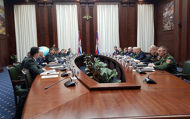 Israeli and Russian military delegations meet in Moscow, Russia, December 12, 2018 (IDF Spokesperson's Unit) Israeli and Russian military delegations meet in Moscow, Russia, December 12, 2018 (IDF Spokesperson's Unit)