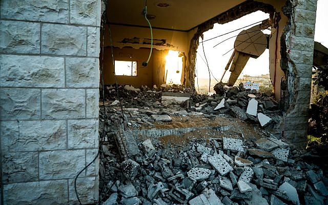 The Israeli military on December 17, 2018, partially destroys the home of Ashraf Na'alowa, a Palestinian terrorist who killed two Israelis and injured a third in a shooting attack in the Barkan industrial zone two months prior. (Israel Defense Forces) The Israeli military on December 17, 2018, partially destroys the home of Ashraf Na'alowa, a Palestinian terrorist who killed two Israelis and injured a third in a shooting attack in the Barkan industrial zone two months prior. (Israel Defense Forces)