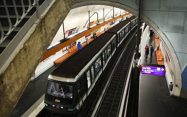 Illustrative photo of a metro station in Paris, France. January 1, 2015. (Nati Shohat/FLASH90) Illustrative photo of a metro station in Paris, France. January 1, 2015. (Nati Shohat/FLASH90)