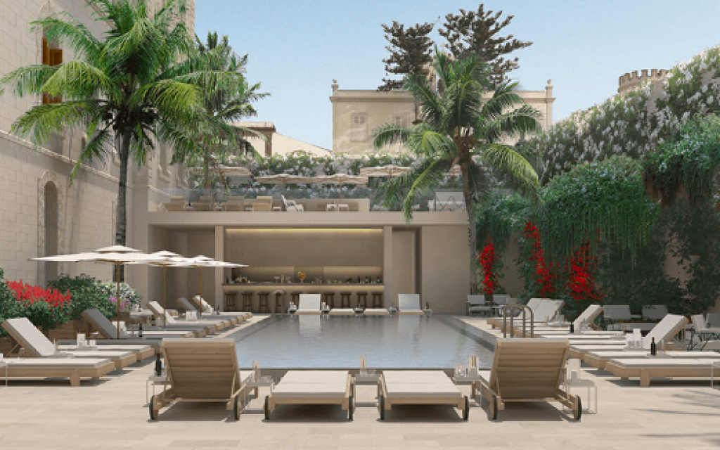 The elegant courtyard pool of The Jaffa, one of Tel Aviv's new, meticulously restored hotels (Courtesy The Jaffa) The elegant courtyard pool of The Jaffa, one of Tel Aviv's new, meticulously restored hotels (Courtesy The Jaffa)