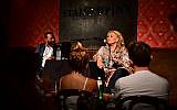 Rabbi Shmuley Boteach and Roseanne Barr, at a live podcast, at Stand Up NY, on July 26, 2018 in New York City. (James Devaney/Getty Images)