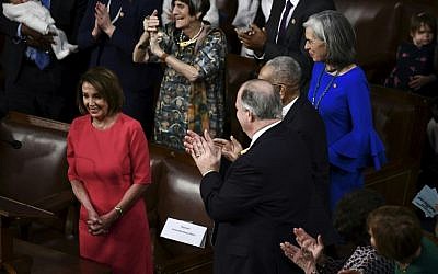 Nancy Pelosi reacts as she is confirmed Speaker of the House during the 116th Congress and swearing-in ceremony on the floor of the US House of Representatives at the US Capitol on January 3, 2019 in Washington, DC. (Brendan Smialowski/AFP)