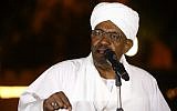 Sudanese President Omar al-Bashir delivers a speech at the presidential palace in the capital Khartoum on January 3, 2019. (Ashraf Shazly/AFP)