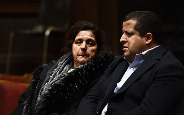Annie Adam (L), mother of victim Alexandre Strens, is pictured during a session in the trial regarding the terrorist attack at the Jewish Museum, at the courthouse in Brussels on January 18, 2019 (Dirk WAEM / various sources / AFP) Annie Adam (L), mother of victim Alexandre Strens, is pictured during a session in the trial regarding the terrorist attack at the Jewish Museum, at the courthouse in Brussels on January 18, 2019 (Dirk WAEM / various sources / AFP)