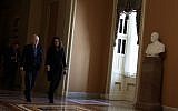 US Senate Majority Leader Sen. Mitch McConnell (R-KY) walks towards the Senate chamber with Secretary for the Majority Laura Dove (R) January 28, 2019 at the U.S. Capitol in Washington, DC. (Alex Wong/Getty Images/AFP)