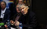 Roger Waters at a press conference for 'The Pink Floyd Exhibition: Their Mortal Remains' in Rome, Italy, January 16, 2018. He is a leading celebrity in the Boycott, Divestment and Sanctions movement against Israel. (Ernesto S. Ruscio/Getty Images)