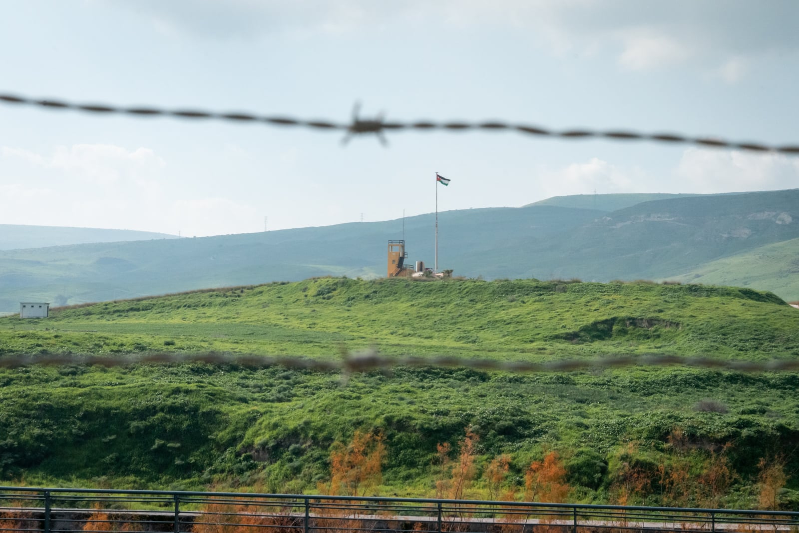 The Island of Peace seen from the Israeli side of the border, January 29, 2019. (Luke Tress/Times of Israel) The Island of Peace seen from the Israeli side of the border, January 29, 2019. (Luke Tress/Times of Israel)