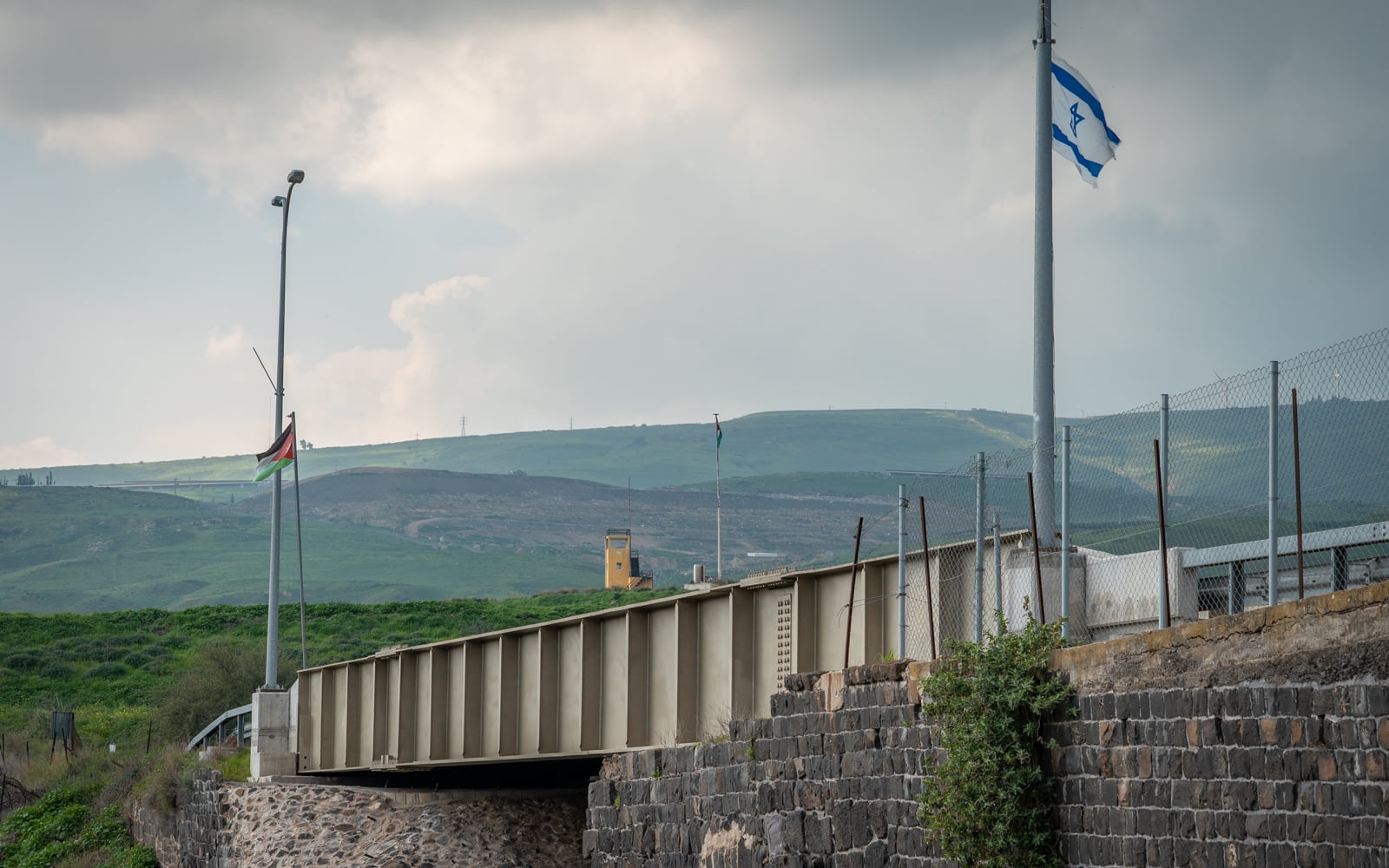 The bridge crossing into the Island of Peace from Israel into Jordan, January 29, 2019. (Luke Tress/Times of Israel) The bridge crossing into the Island of Peace from Israel into Jordan, January 29, 2019. (Luke Tress/Times of Israel)