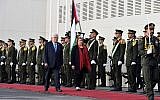 Palestinian Authority President Mahmoud Abbas and Maltese President Marie-Louise Coleiro Preca in Ramallah on January 31, 2019. (Wafa news agency)
