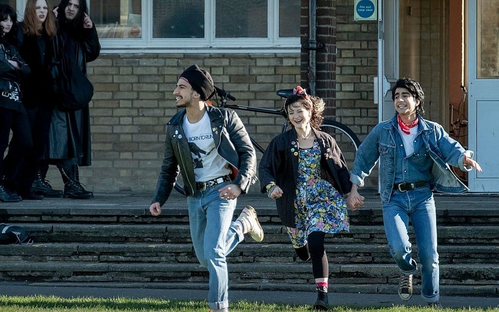 Viveik Kalra, Nell Williams, and Aaron Phagura appear in 'Blinded by the Light' by Gurinder Chadha. (Courtesy of Sundance Institute/ photo by Nick Wall)