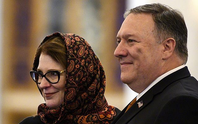 US Secretary of State Mike Pompeo and his wife Susan pose for a photo as they tour the newly inaugurated Cathedral of the Nativity Christ, in Egypt's New Administrative Capital, east of Cairo, Thursday, January 10, 2019. (Andrew Caballero-Reynolds/Pool Photo via AP) US Secretary of State Mike Pompeo and his wife Susan pose for a photo as they tour the newly inaugurated Cathedral of the Nativity Christ, in Egypt's New Administrative Capital, east of Cairo, Thursday, January 10, 2019. (Andrew Caballero-Reynolds/Pool Photo via AP)