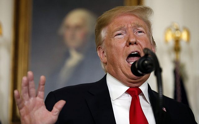 US President Donald Trump speaks about the partial government shutdown, immigration and border security in the Diplomatic Reception Room of the White House on January 19, 2019. (AP Photo/Alex Brandon) US President Donald Trump speaks about the partial government shutdown, immigration and border security in the Diplomatic Reception Room of the White House on January 19, 2019. (AP Photo/Alex Brandon)