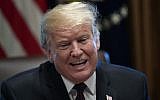 US President Donald Trump speaks in the Cabinet Room of the White House in Washington, January 23, 2019, as he hosts a roundtable with conservative leaders to discuss the security and humanitarian crisis at the southern border. (AP Photo/Susan Walsh)