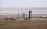 Illustrative: This picture released by the official website of the Iranian Defense Ministry on Thursday, July 27, 2017, claims to show the Simorgh satellite-carrying rocket, center, before being launched into space from Imam Khomeini National Space Center in an undisclosed location, Iran. (Iranian Defense Ministry via AP)