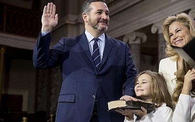 Vice President Mike Pence administers the Senate oath of office to Sen. Ted Cruz, R-Texas (L), accompanied by his wife Heidi and their daughter Catherine, during a mock swearing in ceremony in the Old Senate Chamber on Capitol Hill in Washington, Jan. 3, 2019 (AP Photo/Andrew Harnik) Vice President Mike Pence administers the Senate oath of office to Sen. Ted Cruz, R-Texas (L), accompanied by his wife Heidi and their daughter Catherine, during a mock swearing in ceremony in the Old Senate Chamber on Capitol Hill in Washington, Jan. 3, 2019 (AP Photo/Andrew Harnik)