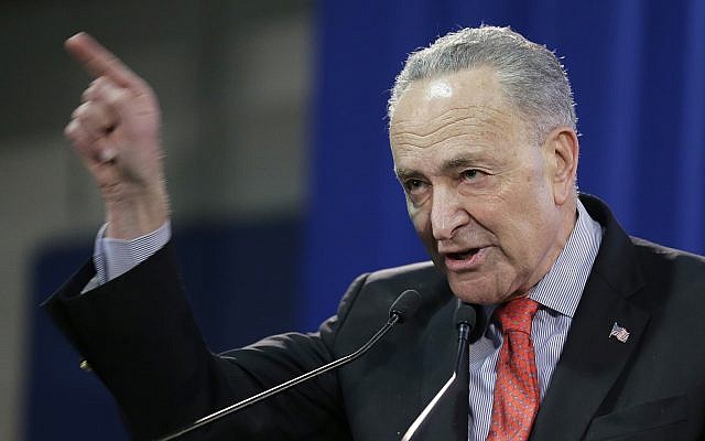 United States Senator Chuck Schumer speaks during an inauguration ceremony for the new Attorney General of New York, Letitia James, in New York, Sunday, Jan. 6, 2019 (AP Photo/Seth Wenig) United States Senator Chuck Schumer speaks during an inauguration ceremony for the new Attorney General of New York, Letitia James, in New York, Sunday, Jan. 6, 2019 (AP Photo/Seth Wenig)