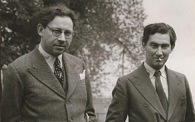 Alexander Korda, left, with his brother Vincent Korda. (Courtesy BFI National Archive)