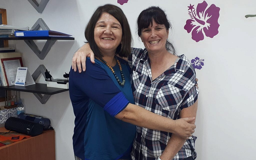 Ety Siton, left, director of the Kfar Saba branch of ERAN, also oversees the Toronto volunteers. She is pictures with Sigal Almog, co-founder of Toronto's ERAN project. (Courtesy)