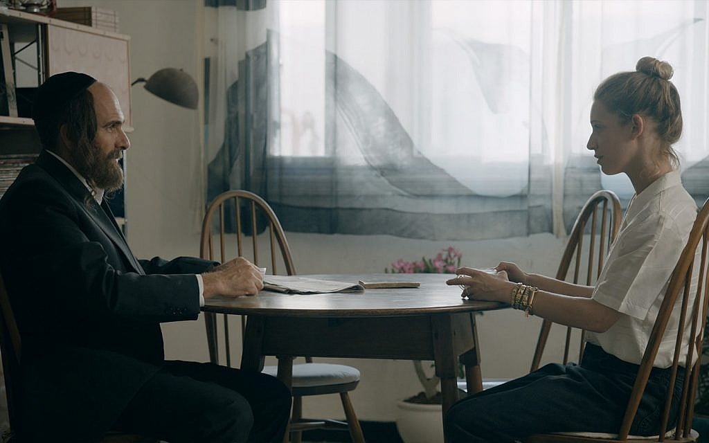 Assi Cohen, left, as Broide, and Daniella Kertesz as Anna in 'Autonomies.' (Courtesy)