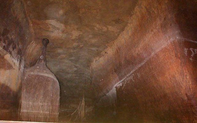 Byzantine-era cistern found under a playground in Jerusalem's Katamon neighborhood, photographed in 2005. (Ofer Cohen, courtesy IAA)