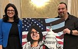 Michigan Democrat Rashida Tlaib poses with the pro-Hezbollah, pro-Hamas 'right of return' activist Abbas Hamideh on Saturday, January 12, 2019. (Twitter)