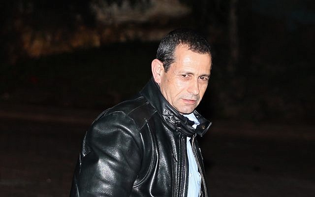 Shin Bet head Nadav Argaman outside his home on February 11, 2016. (Flash90)