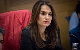 MK Yifat Shasha-Biton leads a children's rights committee meeting at the Knesset, January 10, 2017 (Miriam Alster/FLASH90)