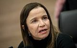 Shelly Yachimovich leads a State Control Committee meeting in the Knesset on December 31, 2018. (Noam Revkin Fenton/Flash90)