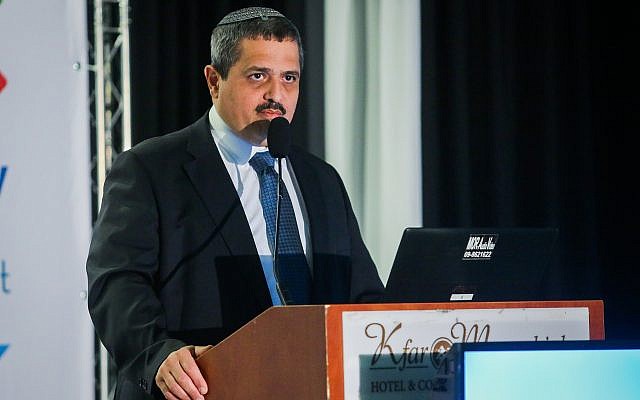 Former Israeli chief of police, Roni Alsheich, speaks at a conference in Kfar Maccabiah, Ramat Gan, January 8, 2019. (Flash90) Former Israeli chief of police, Roni Alsheich, speaks at a conference in Kfar Maccabiah, Ramat Gan, January 8, 2019. (Flash90)