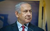 Prime minister Benjamin Netanyahu speaks at a joint press conference with Yoav Galant, newly appointed minister of immigrant absorption, at the Knesset, January 9, 2019. (Noam Revkin Fenton/Flash90)
