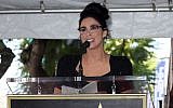 Sarah Silverman speaks after being honored with a star on the Hollywood Walk of Fame, November 9, 2018. (David Livingston/Getty Images/via JTA)