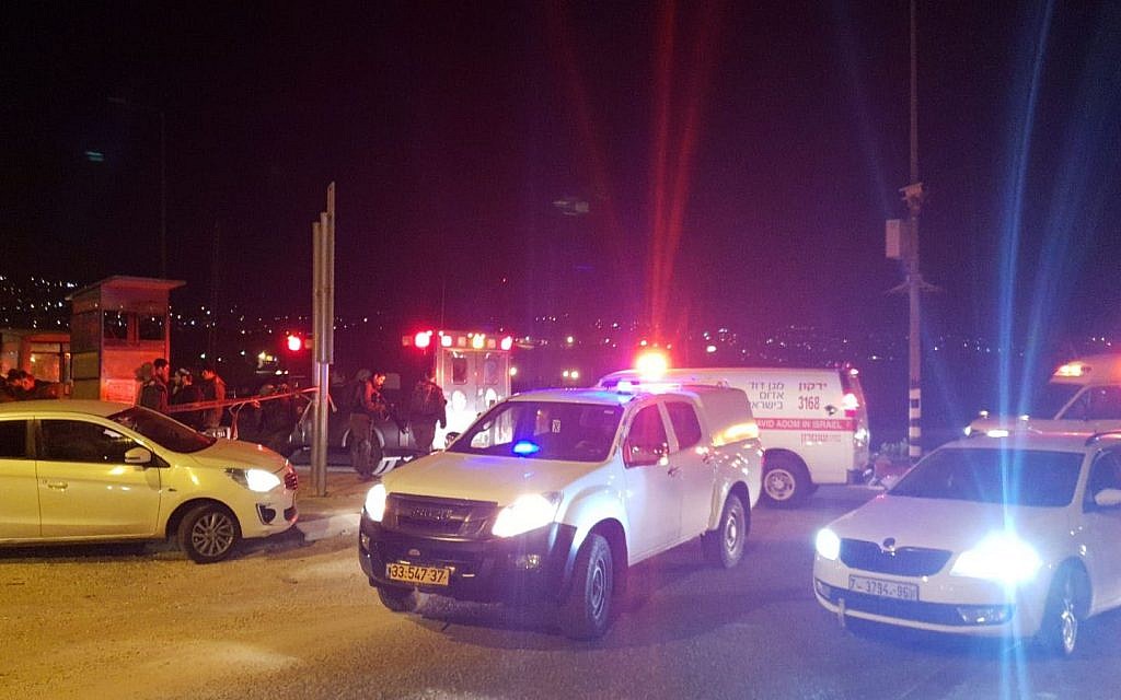 The scene of an attempted stabbing attack near the northern West Bank city of Nablus on January 21, 2019. (courtesy Samaria Regional Council) The scene of an attempted stabbing attack near the northern West Bank city of Nablus on January 21, 2019. (courtesy Samaria Regional Council)