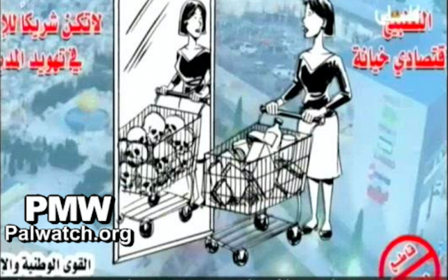 Image broadcast by Palestinian Authority television on January 13, 2019 (Screenshot: Palestinian Media Watch) Image broadcast by Palestinian Authority television on January 13, 2019 (Screenshot: Palestinian Media Watch)