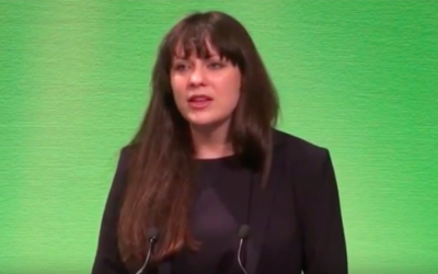 Amelia Womack, Deputy Leader of the UK's Green Party, seen in a campaign video from august 2016. (screen capture: YouTube)