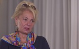 Roseanne Barr, interviewed during a visit to Israel, January 25, 2019 (Hadashot TV screenshot)