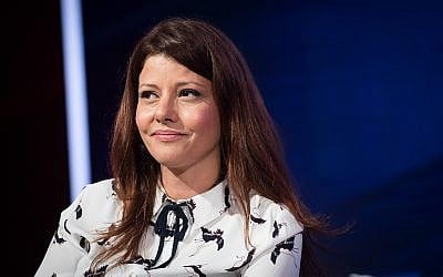 MK Orly Levy-Abekasis speaks during a conference of the Israeli Television News Company in the Jerusalem International Convention Center (ICC) on September 3, 2018. (Yonatan Sindel/Flash90)