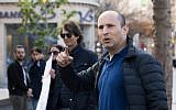 Education Minister Nafatli Bennett from the New Right political party on an election campaign tour in central Jerusalem, January 23, 2019. (Noam Revkin Fenton/Flash90)