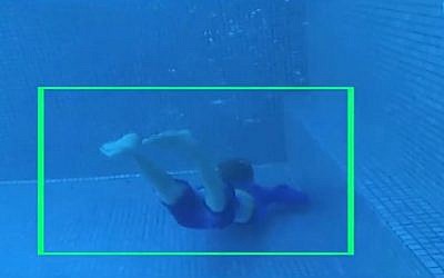 An illustration of how the Coral Manta drowning detection system works in a pool. The product has been developed by Israeli startup Coral Detection Systems (YouTube screenshot)